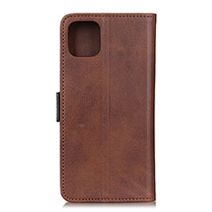 Leather Case Stands Flip Cover T06 Holder for Xiaomi Mi 11 Lite 4G Brown