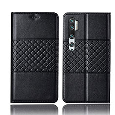 Leather Case Stands Flip Cover T06 Holder for Xiaomi Mi Note 10 Black