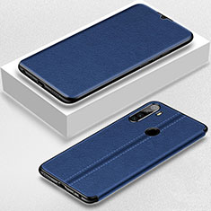 Leather Case Stands Flip Cover T06 Holder for Xiaomi Redmi Note 8T Blue