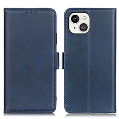 Leather Case Stands Flip Cover T07 Holder for Apple iPhone 13 Mini Blue