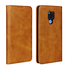 Leather Case Stands Flip Cover T07 Holder for Huawei Mate 20 X 5G Orange