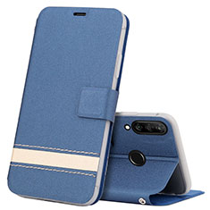 Leather Case Stands Flip Cover T07 Holder for Huawei Nova 4e Blue