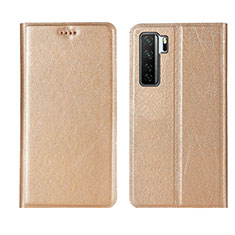 Leather Case Stands Flip Cover T07 Holder for Huawei Nova 7 SE 5G Gold