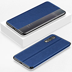 Leather Case Stands Flip Cover T07 Holder for Huawei P20 Pro Blue