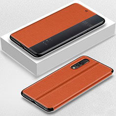 Leather Case Stands Flip Cover T07 Holder for Huawei P20 Pro Orange