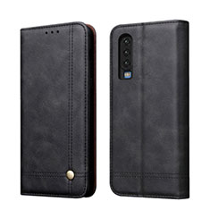 Leather Case Stands Flip Cover T07 Holder for Huawei P30 Black