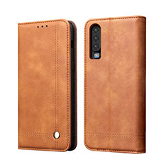 Leather Case Stands Flip Cover T07 Holder for Huawei P30 Orange