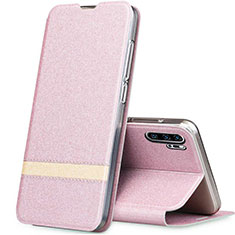 Leather Case Stands Flip Cover T07 Holder for Huawei P30 Pro New Edition Rose Gold