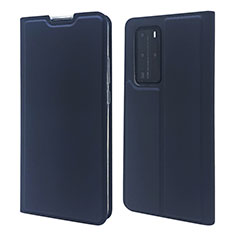 Leather Case Stands Flip Cover T07 Holder for Huawei P40 Pro Blue