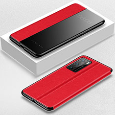 Leather Case Stands Flip Cover T07 Holder for Huawei P40 Red
