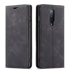 Leather Case Stands Flip Cover T07 Holder for OnePlus 8 Black