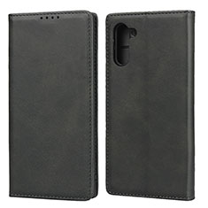 Leather Case Stands Flip Cover T07 Holder for Samsung Galaxy Note 10 Black