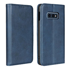 Leather Case Stands Flip Cover T07 Holder for Samsung Galaxy S10e Blue