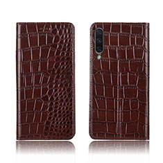 Leather Case Stands Flip Cover T07 Holder for Xiaomi Mi A3 Brown
