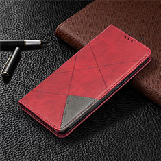 Leather Case Stands Flip Cover T07 Holder for Xiaomi Redmi 9AT Red