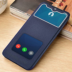 Leather Case Stands Flip Cover T07 Holder for Xiaomi Redmi Note 8 Blue