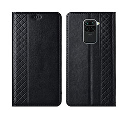 Leather Case Stands Flip Cover T07 Holder for Xiaomi Redmi Note 9 Black