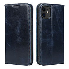 Leather Case Stands Flip Cover T08 Holder for Apple iPhone 11 Blue