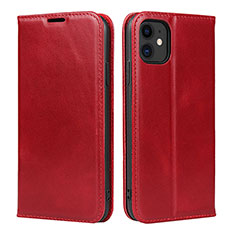 Leather Case Stands Flip Cover T08 Holder for Apple iPhone 11 Red