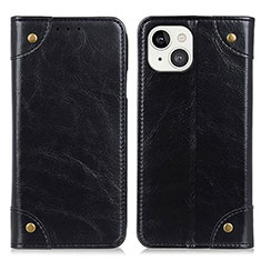 Leather Case Stands Flip Cover T08 Holder for Apple iPhone 13 Mini Black