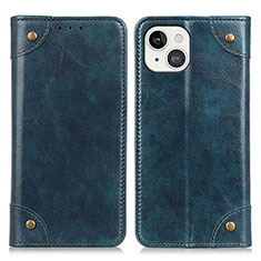 Leather Case Stands Flip Cover T08 Holder for Apple iPhone 13 Mini Blue
