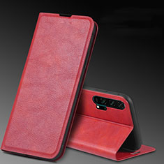 Leather Case Stands Flip Cover T08 Holder for Huawei Honor 20 Pro Red