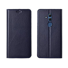 Leather Case Stands Flip Cover T08 Holder for Huawei Mate 20 Lite Blue