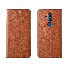 Leather Case Stands Flip Cover T08 Holder for Huawei Mate 20 Lite Orange