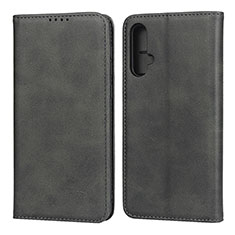 Leather Case Stands Flip Cover T08 Holder for Huawei Nova 5 Black