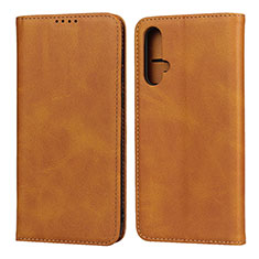 Leather Case Stands Flip Cover T08 Holder for Huawei Nova 5 Orange