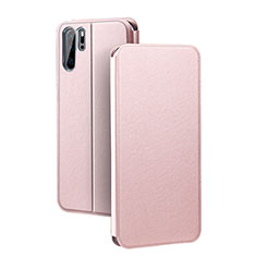 Leather Case Stands Flip Cover T08 Holder for Huawei P30 Pro Rose Gold