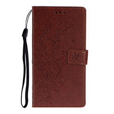 Leather Case Stands Flip Cover T08 Holder for Huawei P40 Pro Brown