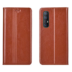 Leather Case Stands Flip Cover T08 Holder for Oppo Find X2 Neo Orange
