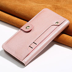 Leather Case Stands Flip Cover T08 Holder for Oppo Find X2 Pro Rose Gold