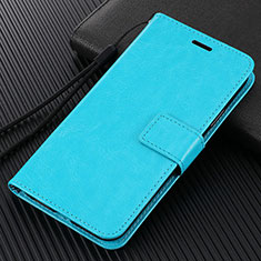 Leather Case Stands Flip Cover T08 Holder for Oppo Find X2 Sky Blue