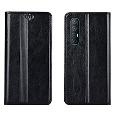 Leather Case Stands Flip Cover T08 Holder for Oppo Reno3 Pro Black