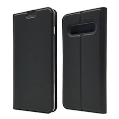 Leather Case Stands Flip Cover T08 Holder for Samsung Galaxy S10 5G Black