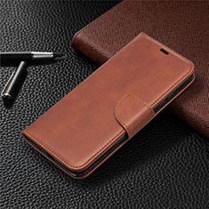 Leather Case Stands Flip Cover T08 Holder for Xiaomi Redmi 9AT Brown