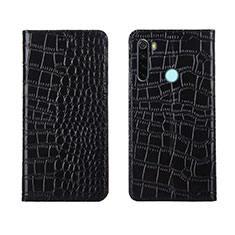 Leather Case Stands Flip Cover T08 Holder for Xiaomi Redmi Note 8 Black