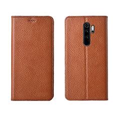 Leather Case Stands Flip Cover T08 Holder for Xiaomi Redmi Note 8 Pro Orange