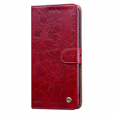 Leather Case Stands Flip Cover T08 Holder for Xiaomi Redmi Note 9 Red