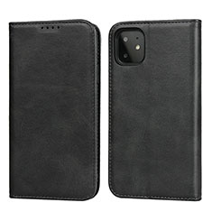Leather Case Stands Flip Cover T09 Holder for Apple iPhone 11 Black