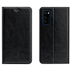 Leather Case Stands Flip Cover T09 Holder for Huawei Honor V30 Pro 5G Black