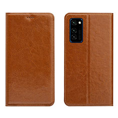 Leather Case Stands Flip Cover T09 Holder for Huawei Honor V30 Pro 5G Orange