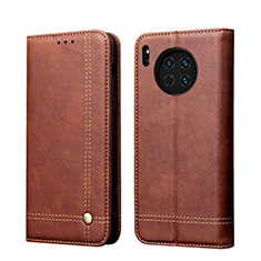 Leather Case Stands Flip Cover T09 Holder for Huawei Mate 30 5G Brown