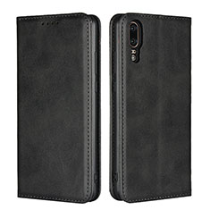 Leather Case Stands Flip Cover T09 Holder for Huawei P20 Black