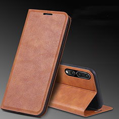 Leather Case Stands Flip Cover T09 Holder for Huawei P20 Pro Brown