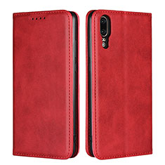 Leather Case Stands Flip Cover T09 Holder for Huawei P20 Red