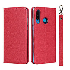 Leather Case Stands Flip Cover T09 Holder for Huawei P30 Lite New Edition Red