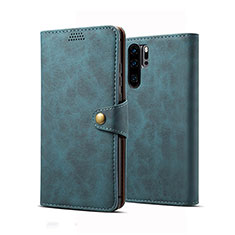 Leather Case Stands Flip Cover T09 Holder for Huawei P30 Pro Blue